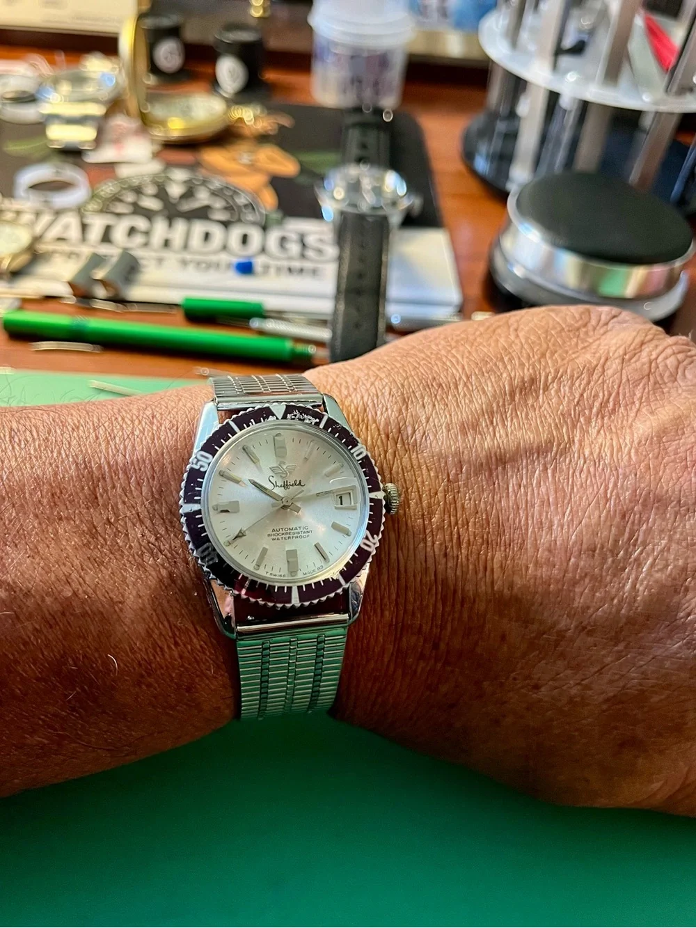 Sheffield vintage 1960s -70s Automatic Silver Dial Dive Watch